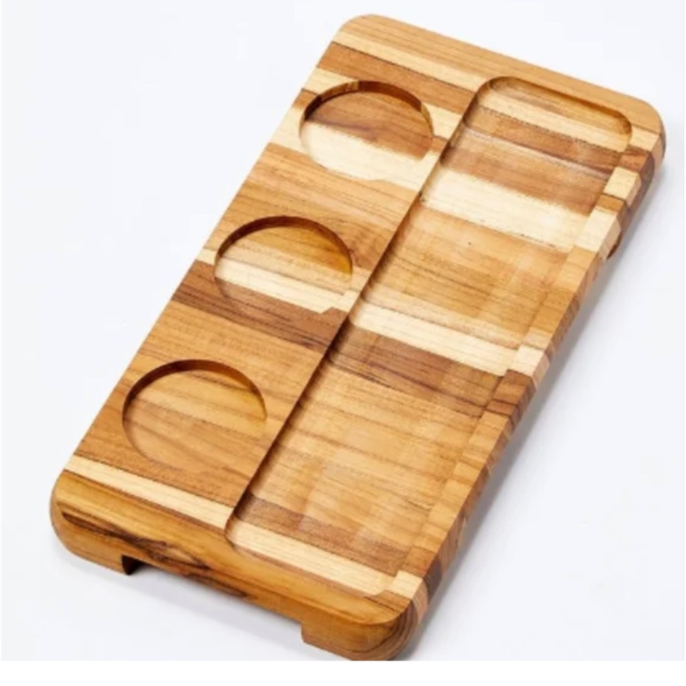 Madeira Teak Paired Flight and cheese board NWT